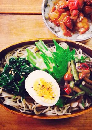 モロヘイヤでネバネバ蕎麦弁当-レシピのメイン写真