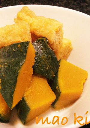 白だしにお任せ、かぼちゃと油揚げの煮物-レシピのメイン写真