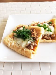 油揚げのトースター焼き。肉みそチーズのせ-レシピのメイン写真