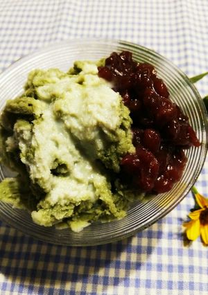 かき氷♪抹茶ミルク小豆-レシピのメイン写真