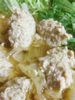 白菜と水菜・手作り肉団子鍋(スープ)-レシピのメイン写真