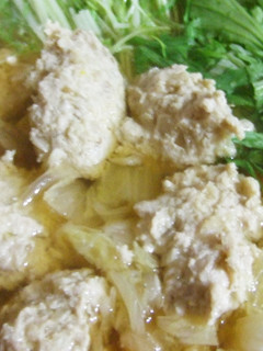 白菜と水菜・手作り肉団子鍋(スープ)-レシピのメイン写真