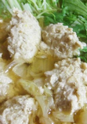 白菜と水菜・手作り肉団子鍋（スープ）-レシピのメイン写真