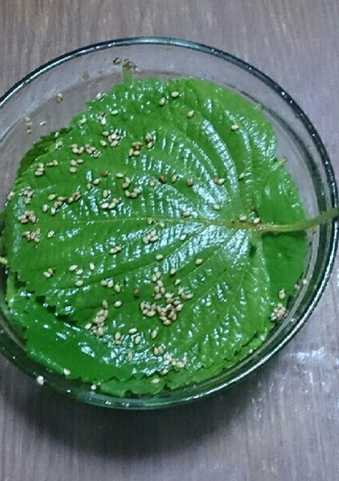 簡単 えごまの葉の醤油漬け-レシピのメイン写真