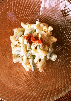 インゲン豆とマカロニサラダバジルマヨ味-レシピのメイン写真