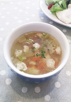 余った鶏皮で☆チキンと野菜のスープ-レシピのメイン写真