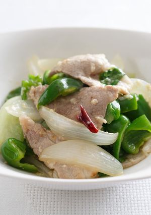 ピーマンとレタス、豚肉の塩麹炒め-レシピのメイン写真