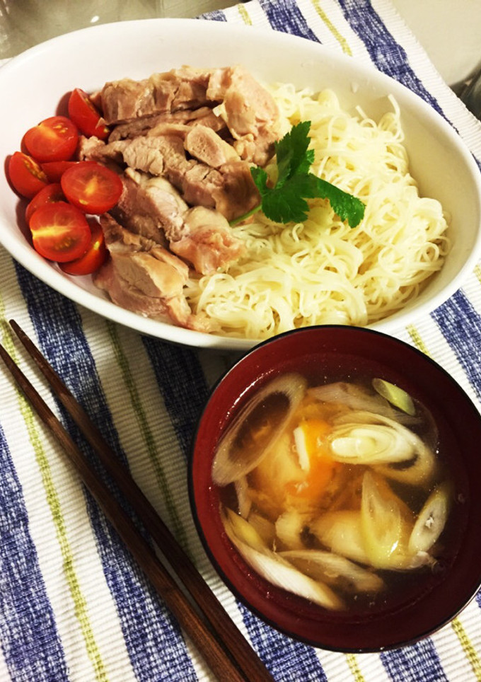 【食欲増進】そうめんと梅卵温だれ-レシピのメイン写真