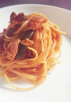 自家製の旬の野菜たっぷり♪トマトパスタ-レシピのメイン写真