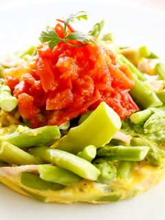 レンジで簡単!アスパラのオープンオムレツ-レシピのメイン写真