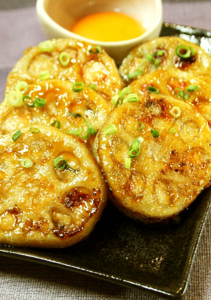 鶏だんごでれんこんのはさみ焼き-レシピのメイン写真