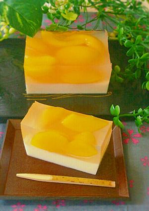 ひんやり♡桃とミルク二層のフルーツ羊羹-レシピのメイン写真