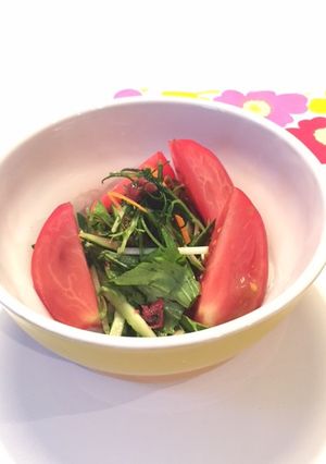 丘ひじきと夏野菜の梅サラダ-レシピのメイン写真