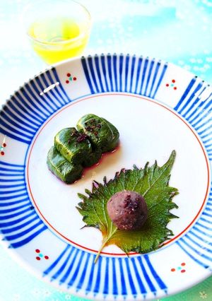 ❁夏のひとときに～赤じそ大葉の餡包み❁-レシピのメイン写真