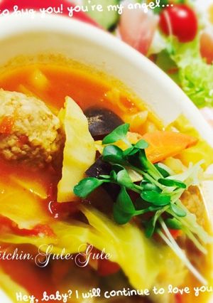 市販の肉団子で簡単♪美味しいトマトスープ-レシピのメイン写真