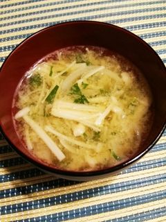 夏バテ!モロヘイヤのお味噌汁♪-レシピのメイン写真