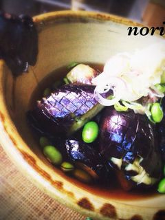 レンジで!なすの揚げ浸し風〜香味野菜添え-レシピのメイン写真