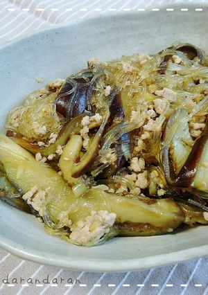 ナスと春雨とひき肉の炒め物-レシピのメイン写真