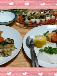 バーベキュー仕立ての夕飯~っ♪-レシピのメイン写真