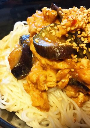 ナスと肉味噌のピリ辛素麺-レシピのメイン写真