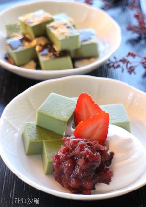 トッピングで自由自在✿抹茶ミルク寒天✿-レシピのメイン写真