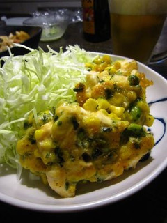 鶏とコーンの落とし焼き♪-レシピのメイン写真