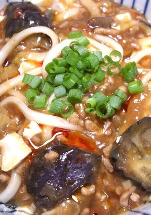 麻婆豆腐が余ったら ランチに麻婆うどん！-レシピのメイン写真