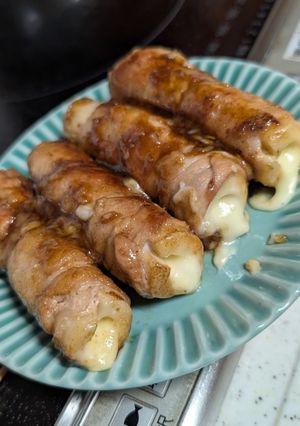 チーズ入りちくわの肉巻き照り焼き-レシピのメイン写真