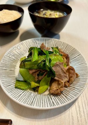 チンゲン菜と豚肉の塩だれ炒め-レシピのメイン写真