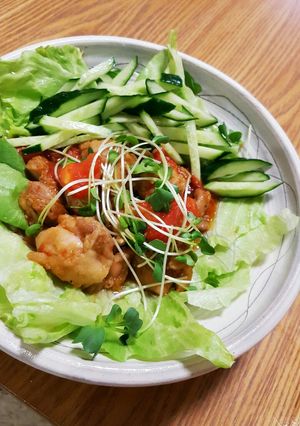 夏を乗りきる鶏肉ｻｯﾊﾟﾘ甘酢あえ！-レシピのメイン写真