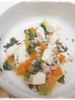 離乳食完了期 豆腐と鶏ミンチと野菜の煮物-レシピのメイン写真