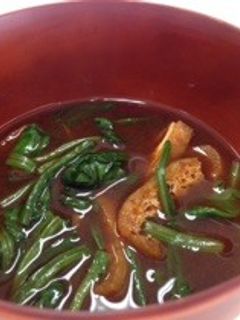 ほうれん草と油揚げのお味噌汁-レシピのメイン写真