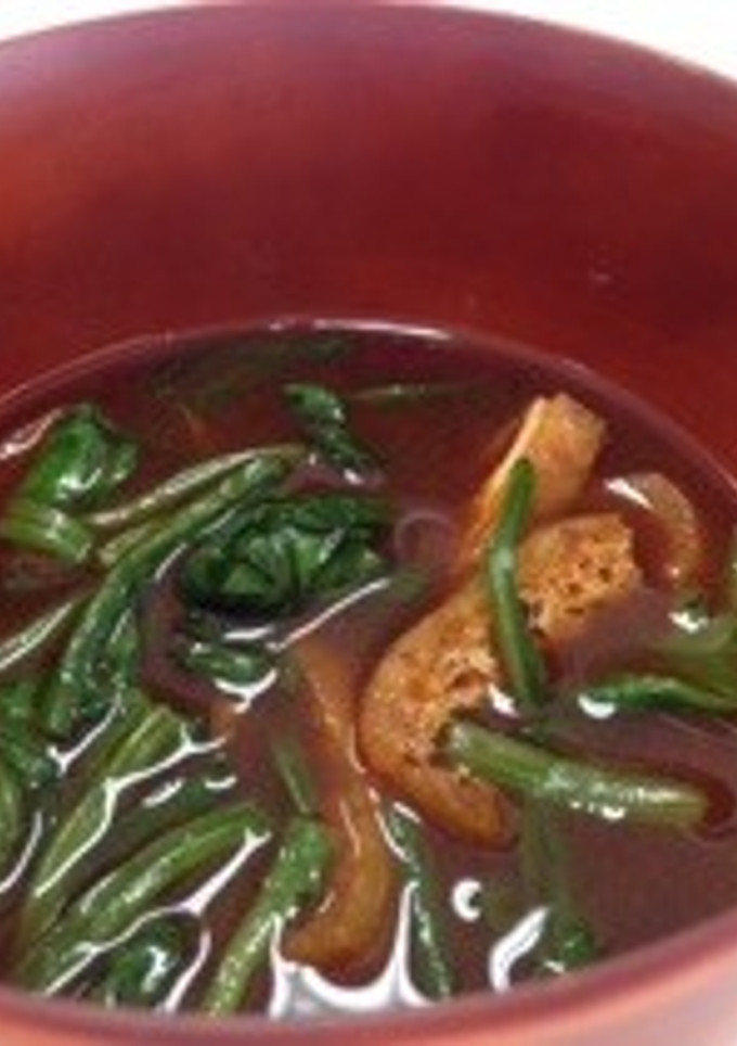 ほうれん草と油揚げのお味噌汁-レシピのメイン写真