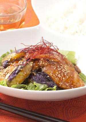鮭ハラスとなすの甘酢あんかけ丼-レシピのメイン写真
