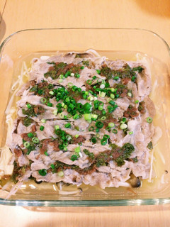 レンジでチン!豚肉と梅干しでサッパリ♪-レシピのメイン写真