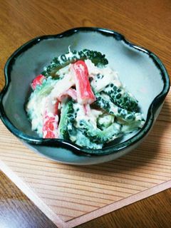 かに風味かまぼことゴウヤのツナマヨ炒め♥-レシピのメイン写真