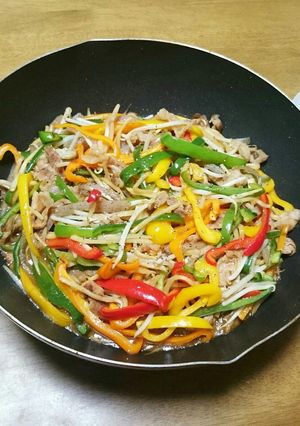 簡単☆豚肉で青椒肉絲(チンジャオロース)-レシピのメイン写真