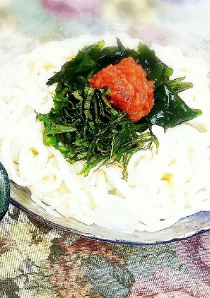 さっぱり!梅とワカメと大葉のざるうどん♥-レシピのメイン写真