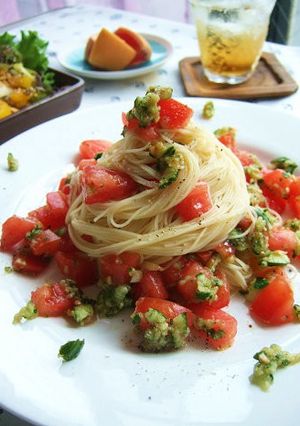 たっぷりトマトとキュウリの冷製パスタ☆-レシピのメイン写真