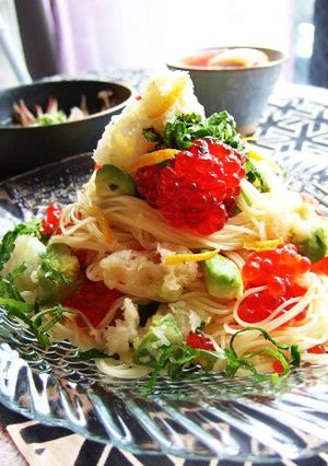 筋子(イクラ)のみぞれ冷製パスタ☆-レシピのメイン写真