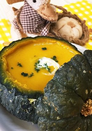 まるごとかぼちゃの簡単スープ-レシピのメイン写真
