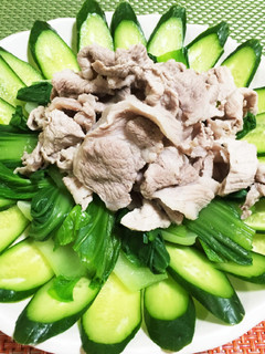 超簡単☆緑野菜と豚肉の冷しゃぶサラダ-レシピのメイン写真