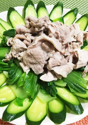 超簡単☆緑野菜と豚肉の冷しゃぶサラダ-レシピのメイン写真