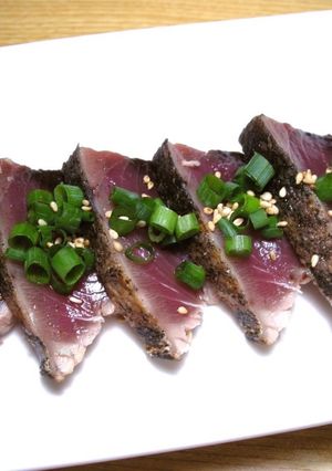 簡単！ 鰹のタタキのレバ刺し風！-レシピのメイン写真