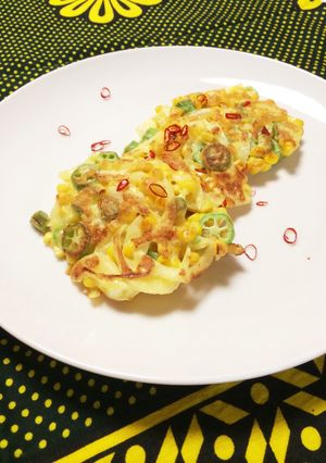 オクラとトウモロコシのチヂミ-レシピのメイン写真