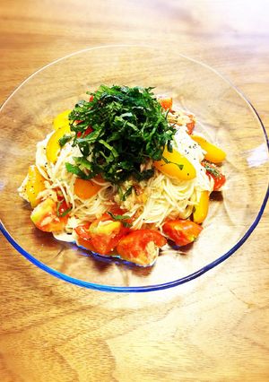 洋風に♪トマトとツナの冷製そうめん-レシピのメイン写真