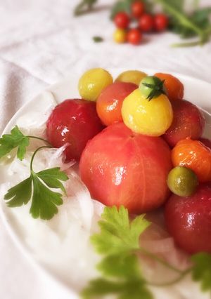 皮むきメチャ簡単♡トマトのマリネサラダ-レシピのメイン写真