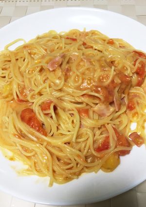 簡単！フレッシュトマトのクリームパスタ-レシピのメイン写真