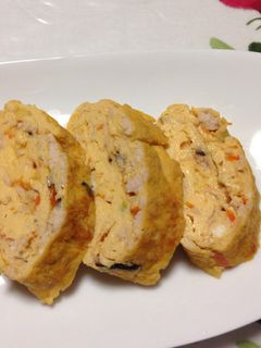 野菜とひき肉の卵焼き-レシピのメイン写真