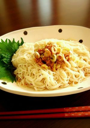 冷やし中華のタレで！ツナと葱のそうめん-レシピのメイン写真